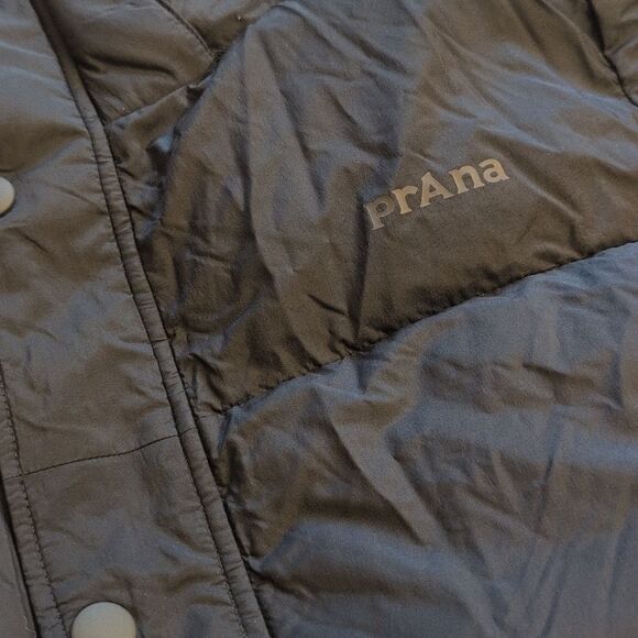 NWT Prana Timber Trail Jacket Black Puffer Removable Hood Down Size S - Picture 5 of 10